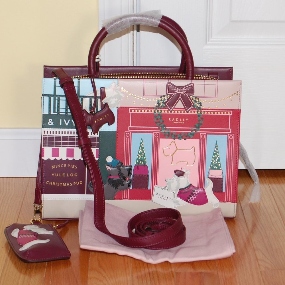 NWT Radley London Window Shopping Medium Zip Top Multiway Bag
